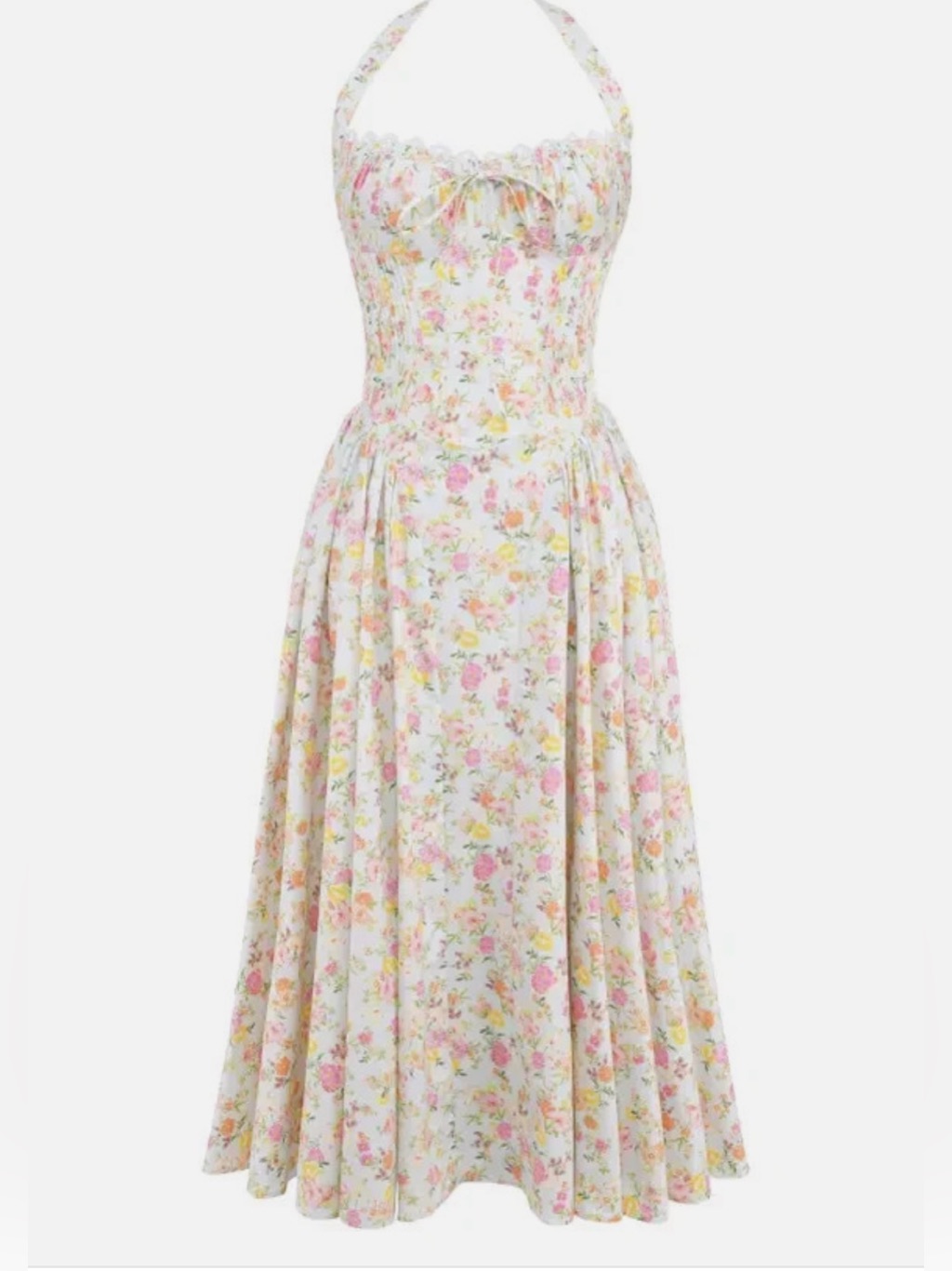 House Of Cb Adabella Floral Pleated Halter Sundress